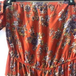 American Eagle floral off the shoulder dress